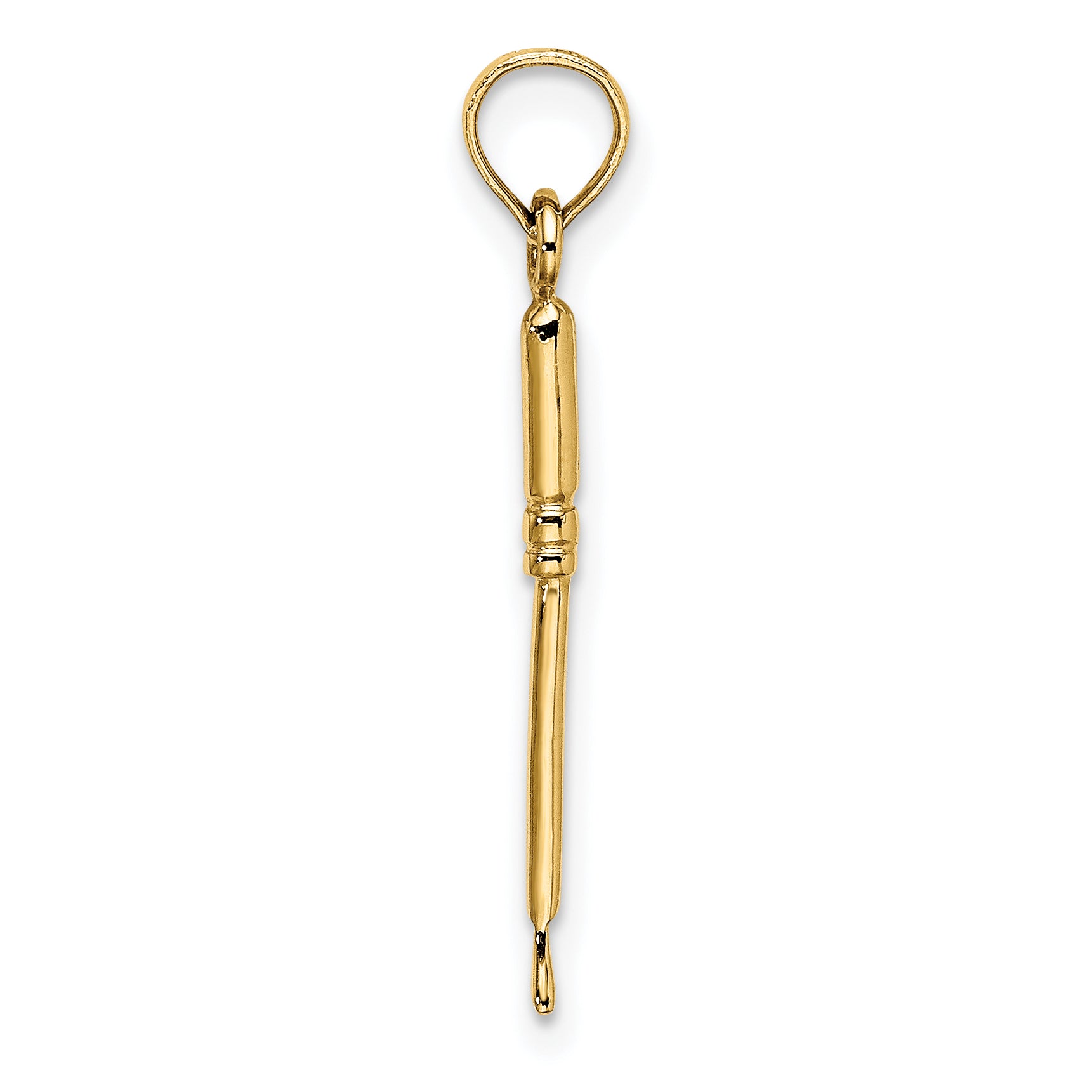 14K Yellow Gold 3-D Weeding Garden Tool Charm