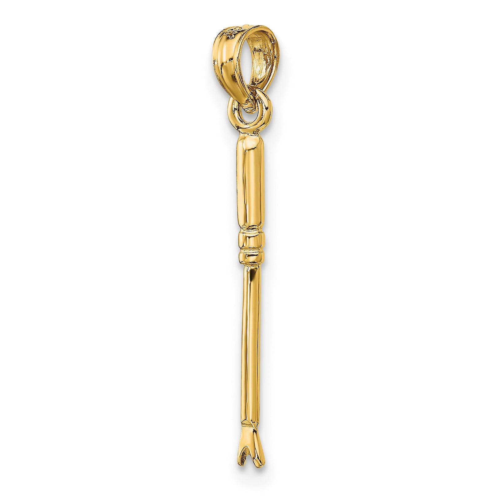 14K Yellow Gold 3-D Weeding Garden Tool Charm