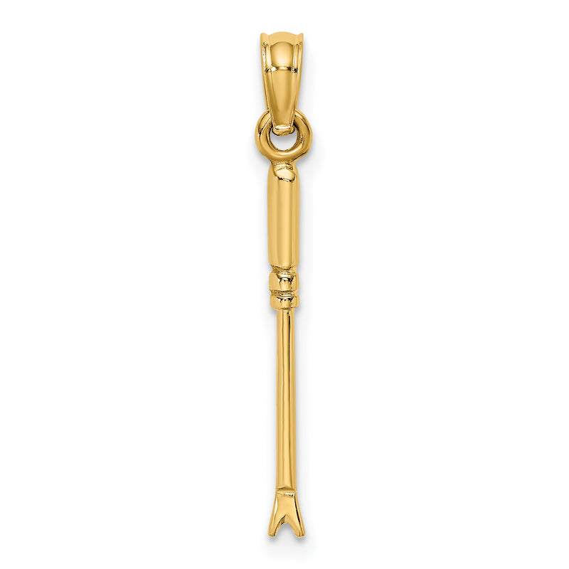 14K Yellow Gold 3-D Weeding Garden Tool Charm