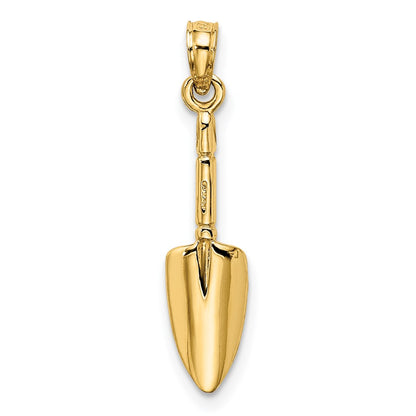 14K Yellow Gold 3-D Trowel Garden Tool Charm
