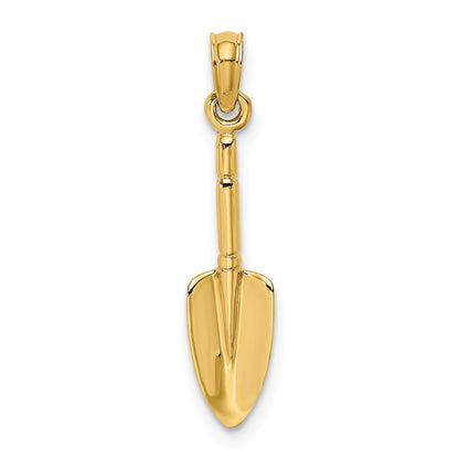 14K Yellow Gold 3-D Trowel Garden Tool Charm