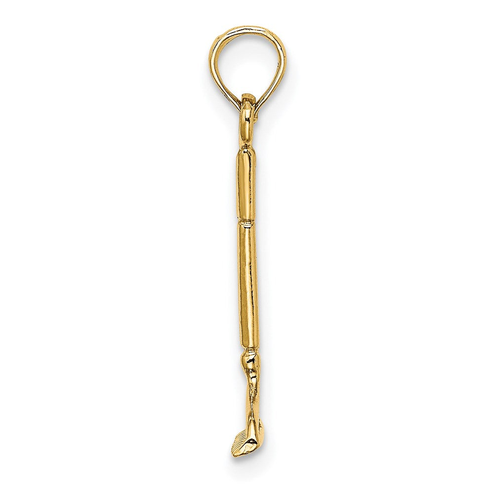 14K Yellow Gold 3-D Landscape Rake Garden Tool Charm