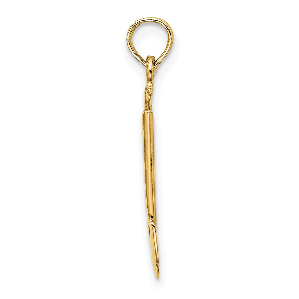 14K Yellow Gold 3-D Polished Shovel Garden Tool Charm