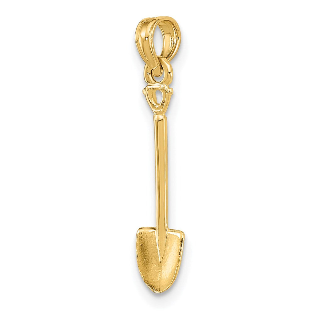 14K Yellow Gold 3-D Polished Shovel Garden Tool Charm