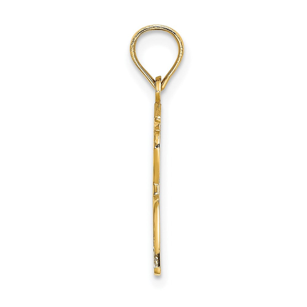 14K Yellow Gold Polished Male Graduation Profile Charm