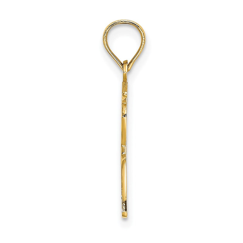 14K Yellow Gold Polished Male Graduation Profile Charm