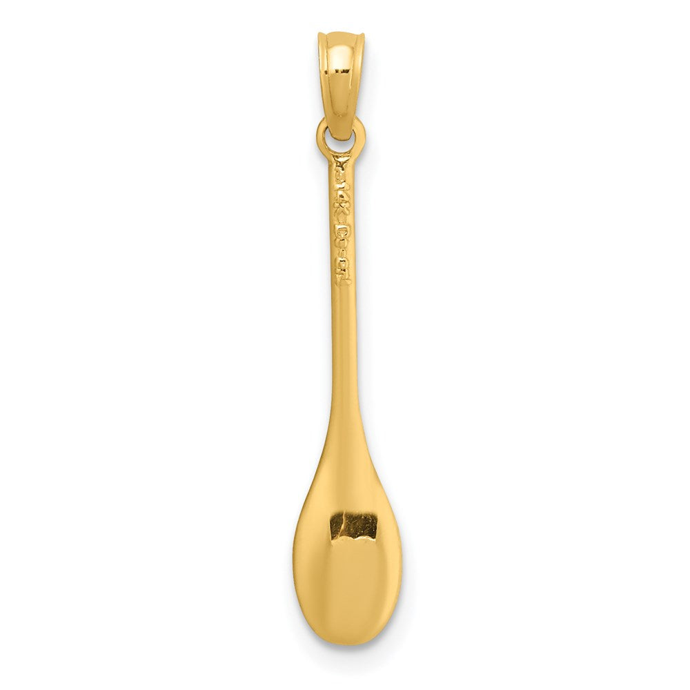 14K Yellow Gold Polished 3-D Spoon Charm