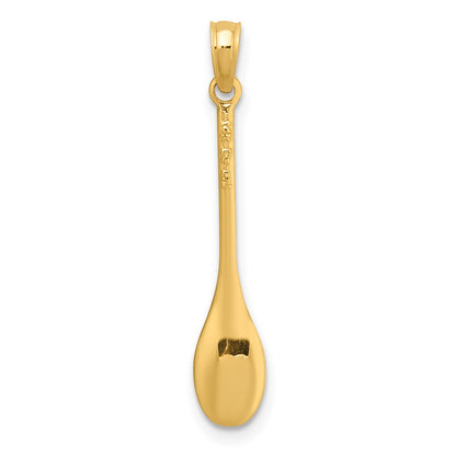 14K Yellow Gold Polished 3-D Spoon Charm