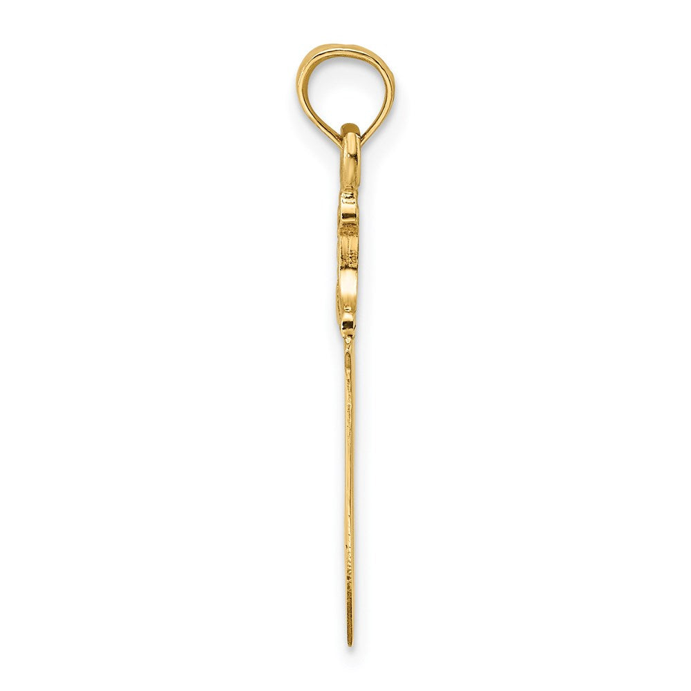 14K Yellow Gold 3-D Polished Butcher Knife Charm