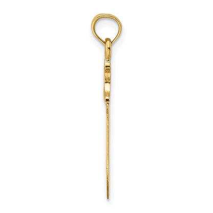 14K Yellow Gold 3-D Polished Butcher Knife Charm