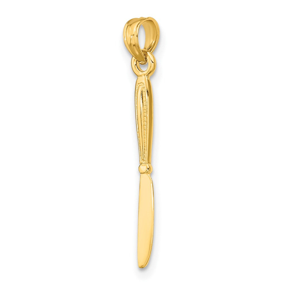 14K Yellow Gold 3-D Polished Table Knife Charm