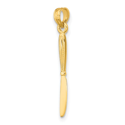14K Yellow Gold 3-D Polished Table Knife Charm