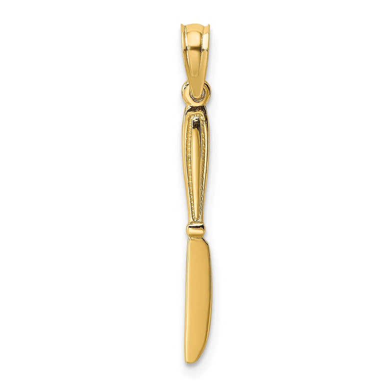 14K Yellow Gold 3-D Polished Table Knife Charm