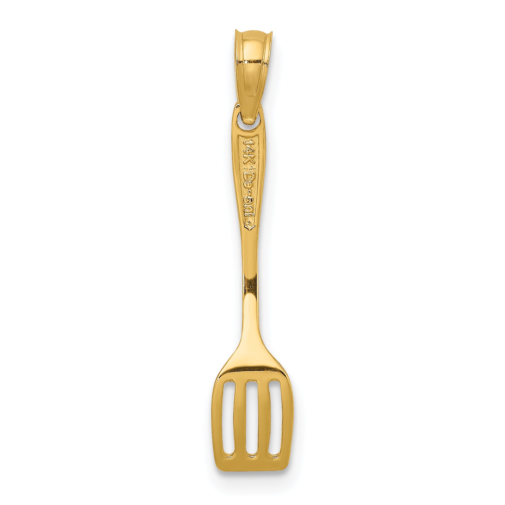 14K Yellow Gold 3-D Polished Spatula Charm