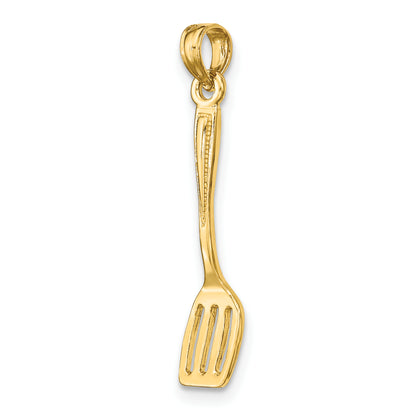 14K Yellow Gold 3-D Polished Spatula Charm