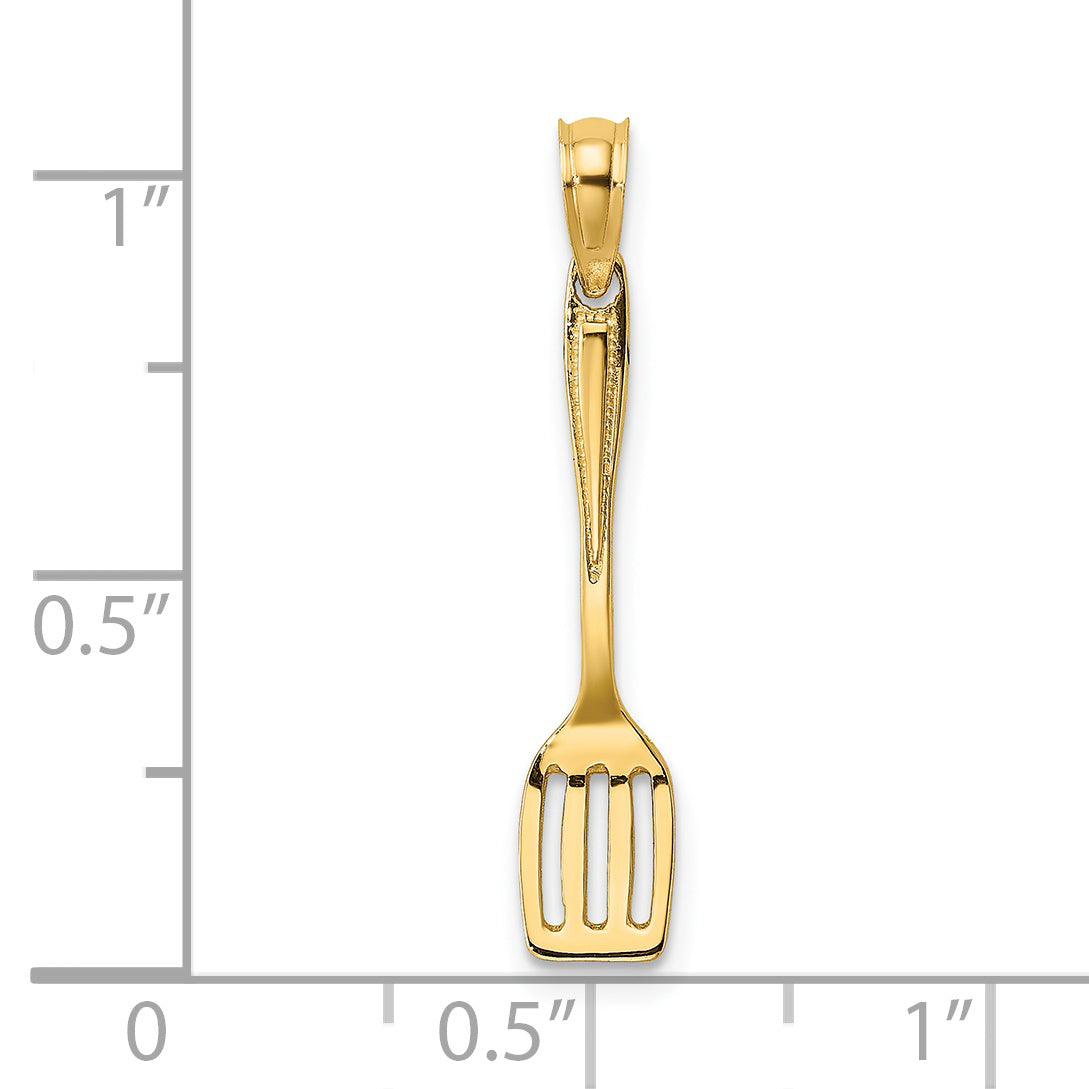 14K Yellow Gold 3-D Polished Spatula Charm