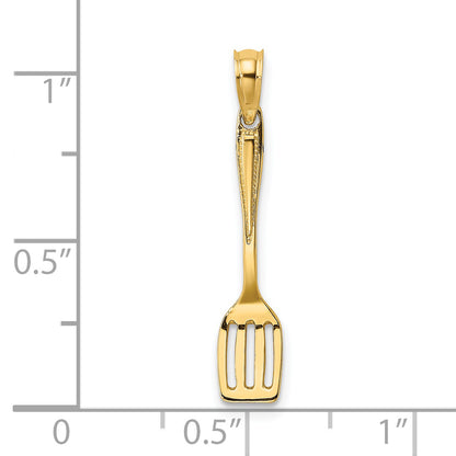 14K Yellow Gold 3-D Polished Spatula Charm