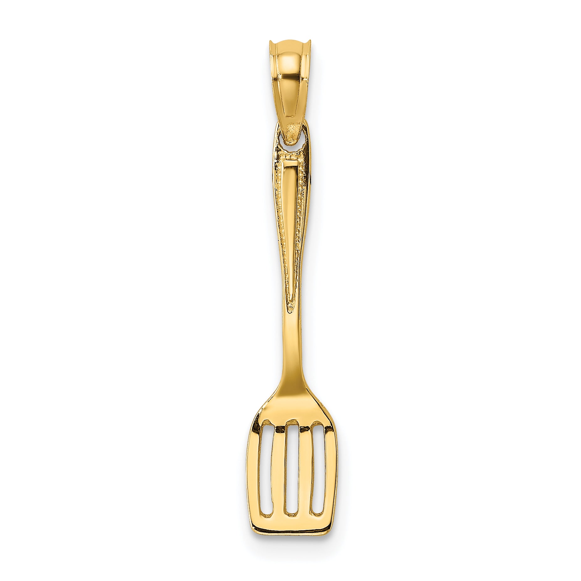 14K Yellow Gold 3-D Polished Spatula Charm