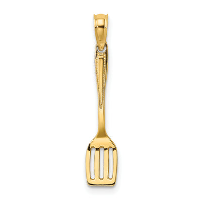 14K Yellow Gold 3-D Polished Spatula Charm