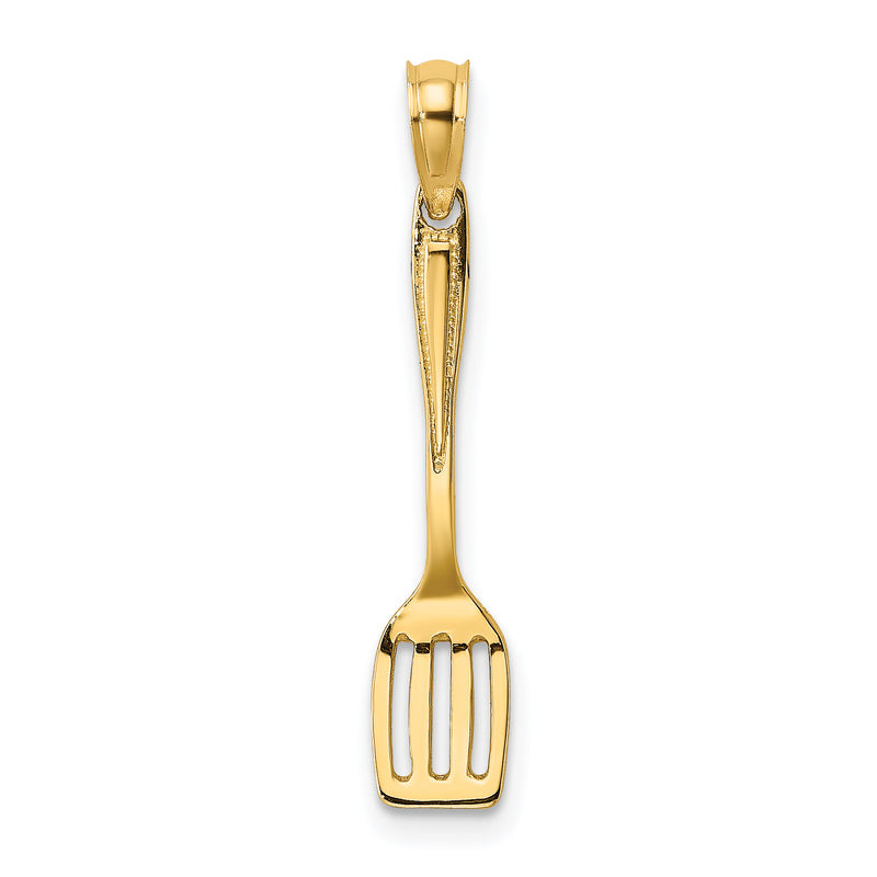 14K Yellow Gold 3-D Polished Spatula Charm