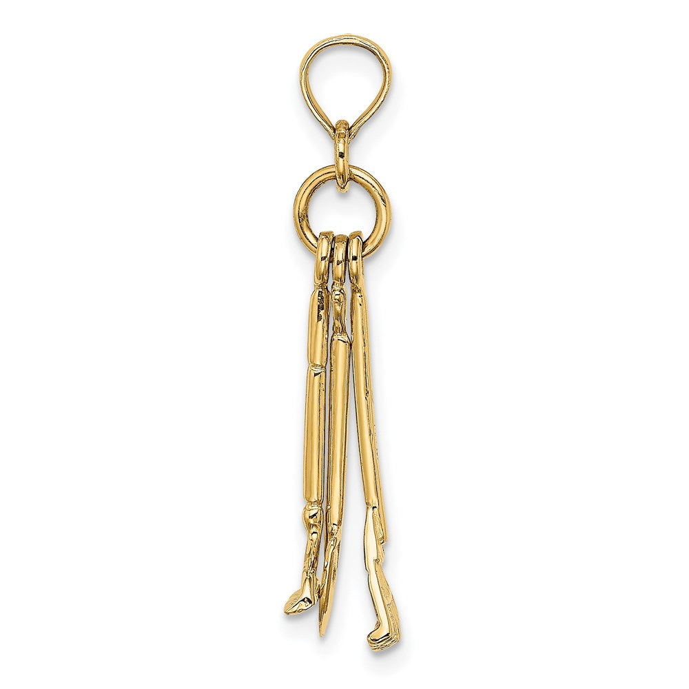 14K Yellow Gold 3-D Moveable Garden Tool Collection Charm