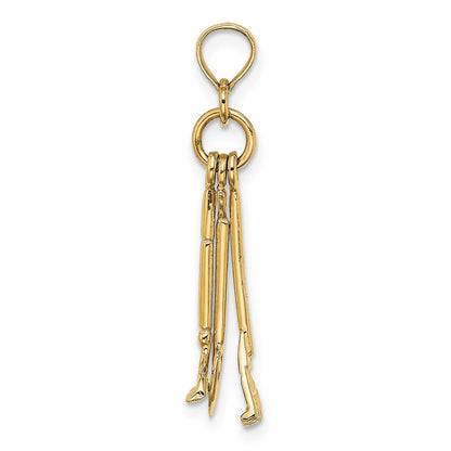 14K Yellow Gold 3-D Moveable Garden Tool Collection Charm