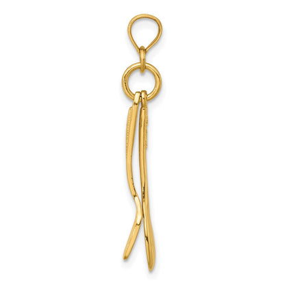 14K Yellow Gold 3-D Moveable Spoon And Spatula Charm