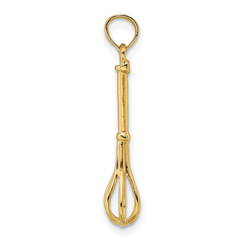 14K Yellow Gold 3-D Polished Whisk Charm