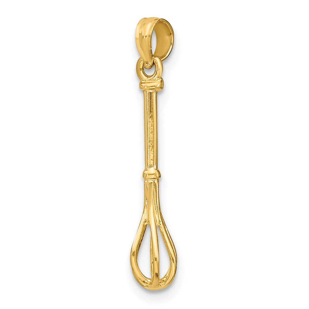14K Yellow Gold 3-D Polished Whisk Charm