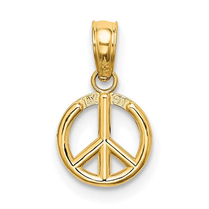 14K Yellow Gold 3-D Peace Symbol Charm