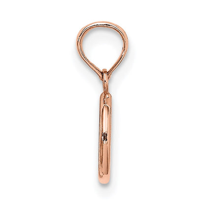 14K Rose Gold 3-D Peace Symbol Charm