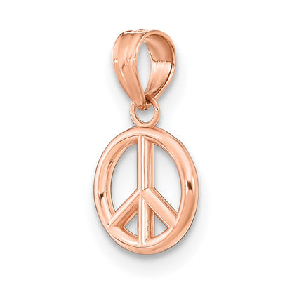 14K Rose Gold 3-D Peace Symbol Charm