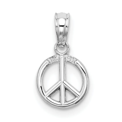 14K White Gold 3-D Peace Symbol Charm