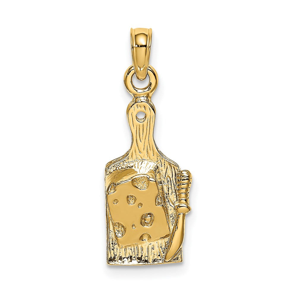 14k Yellow Gold  Cheese Board w/ Knife Charm