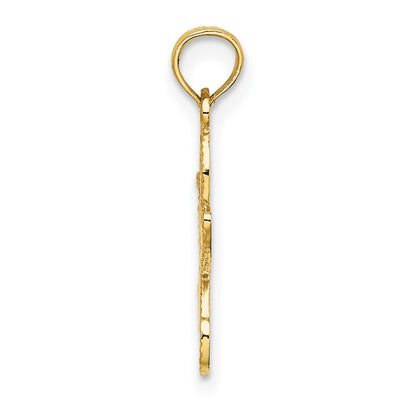 14K Yellow Gold Flat Starfish Charm