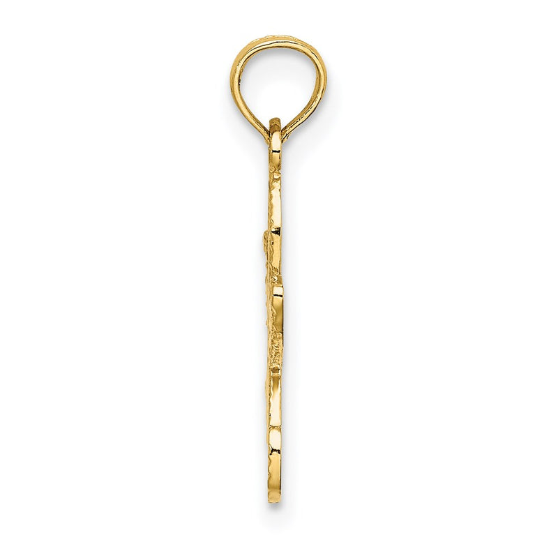 14K Yellow Gold Flat Starfish Charm