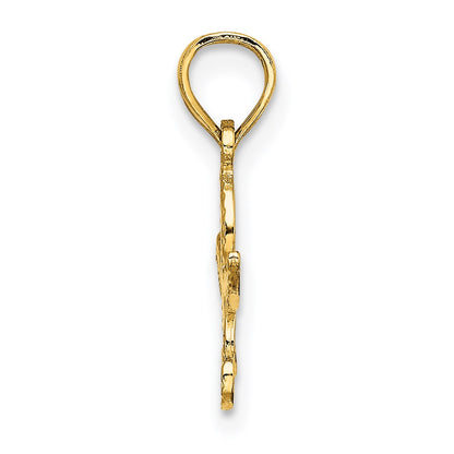 14K Yellow Gold Flat Starfish Charm