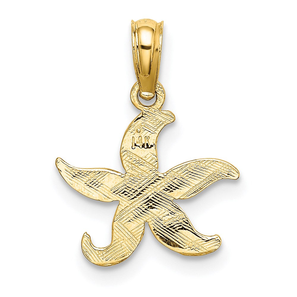14K Yellow Gold Flat Starfish Charm