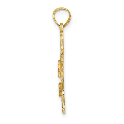 14K Yellow Gold Lighthouse With Seagulls Charm