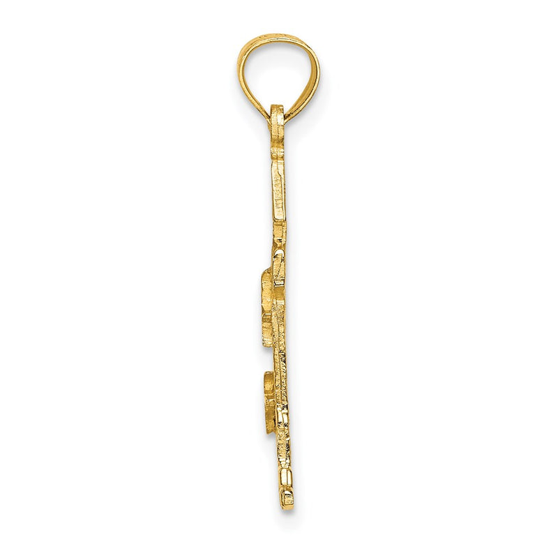 14K Yellow Gold Lighthouse With Seagulls Charm