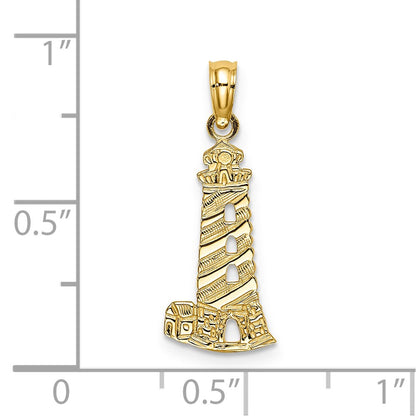 14K Yellow Gold Lighthouse Charm