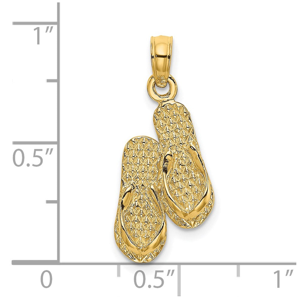 14K Yellow Gold Antigua, W.I. Double Flip-Flop Charm