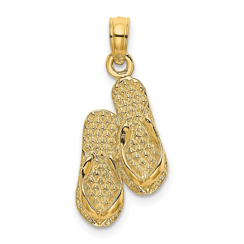 14K Yellow Gold Antigua, W.I. Double Flip-Flop Charm