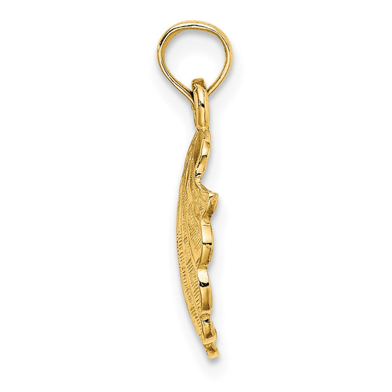 14K Yellow Gold Scallop Shell Charm