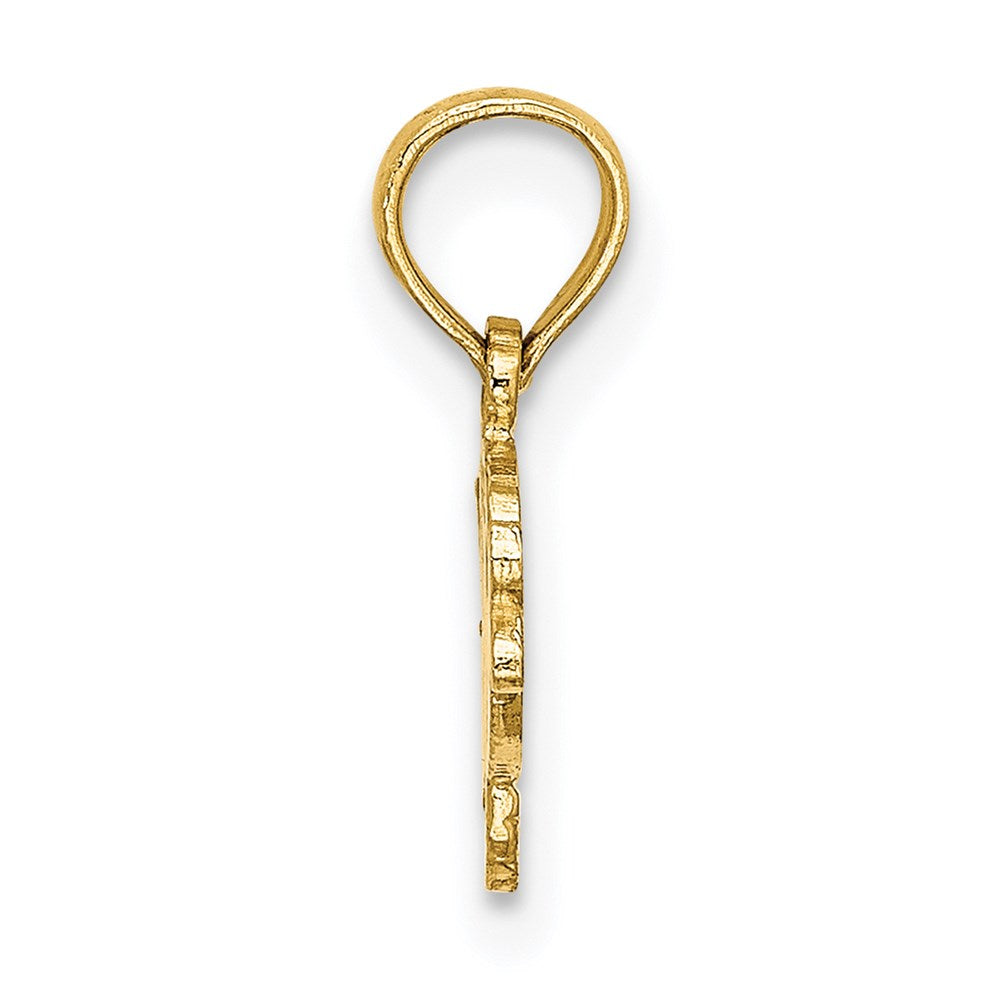 14K Yellow Gold Flat Engraved Playful Fish Charm