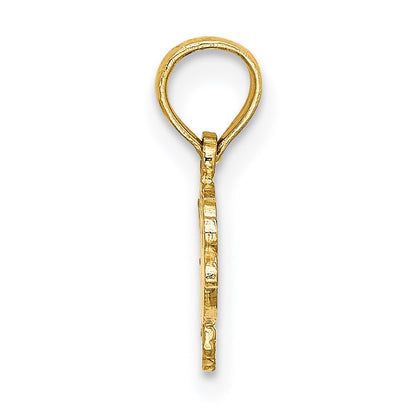 14K Yellow Gold Flat Engraved Playful Fish Charm