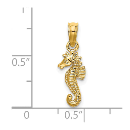 14K Yellow Gold Mini Seahorse Charm
