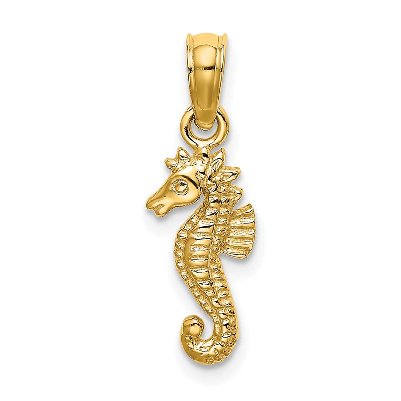14K Yellow Gold Mini Seahorse Charm