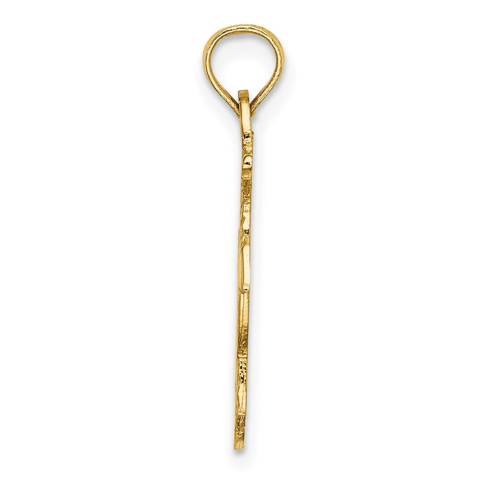 14K Yellow Gold Polished Anchor And Rope Charm