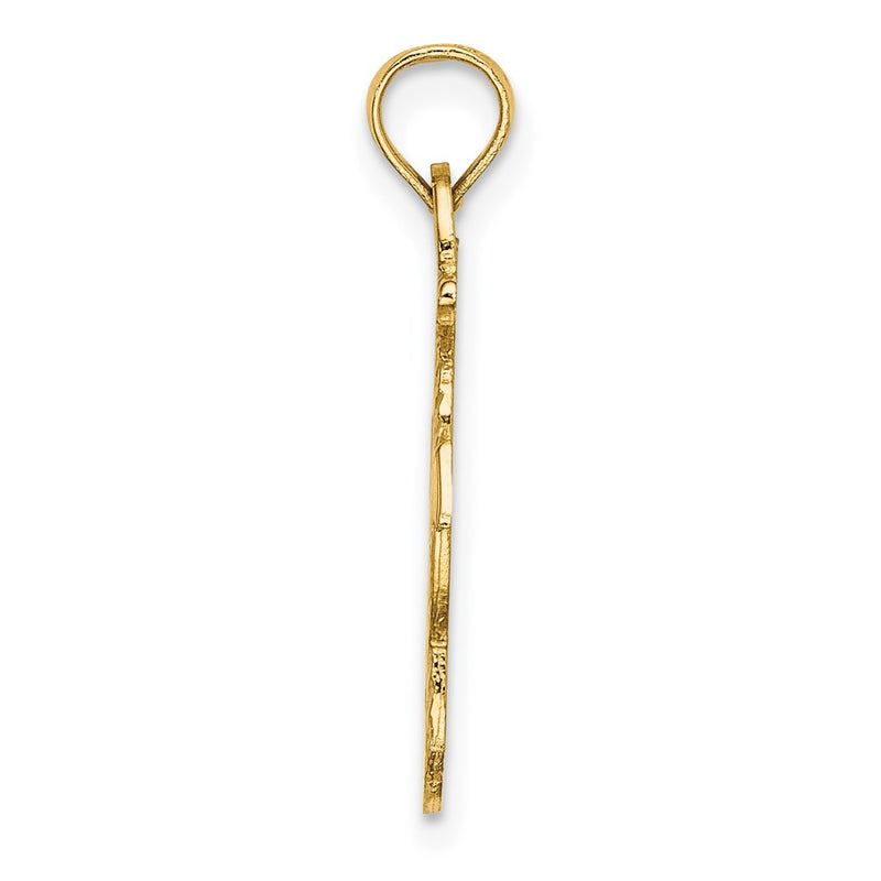 14K Yellow Gold Polished Anchor And Rope Charm